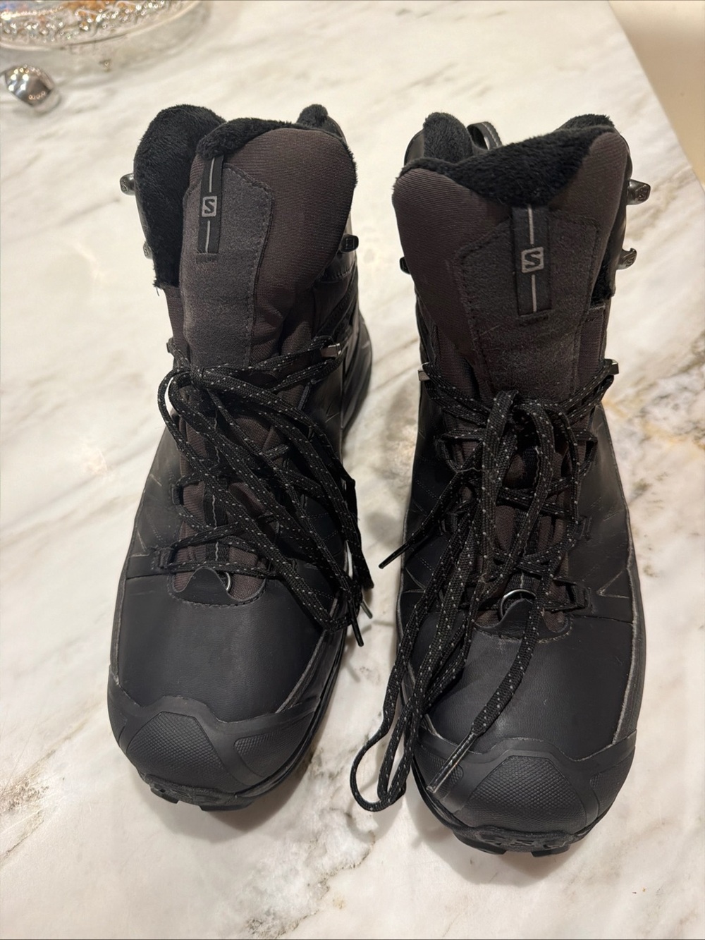 Salomon X Ultra 3 Boots Mens 9.5 Gray Black Mid Hiking Trail Lace Up GTX 200G